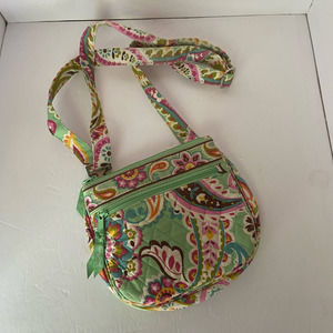 Vera Bradley Cross Body Tutti Frutti Small Purse Clutch Bag Green Quilted